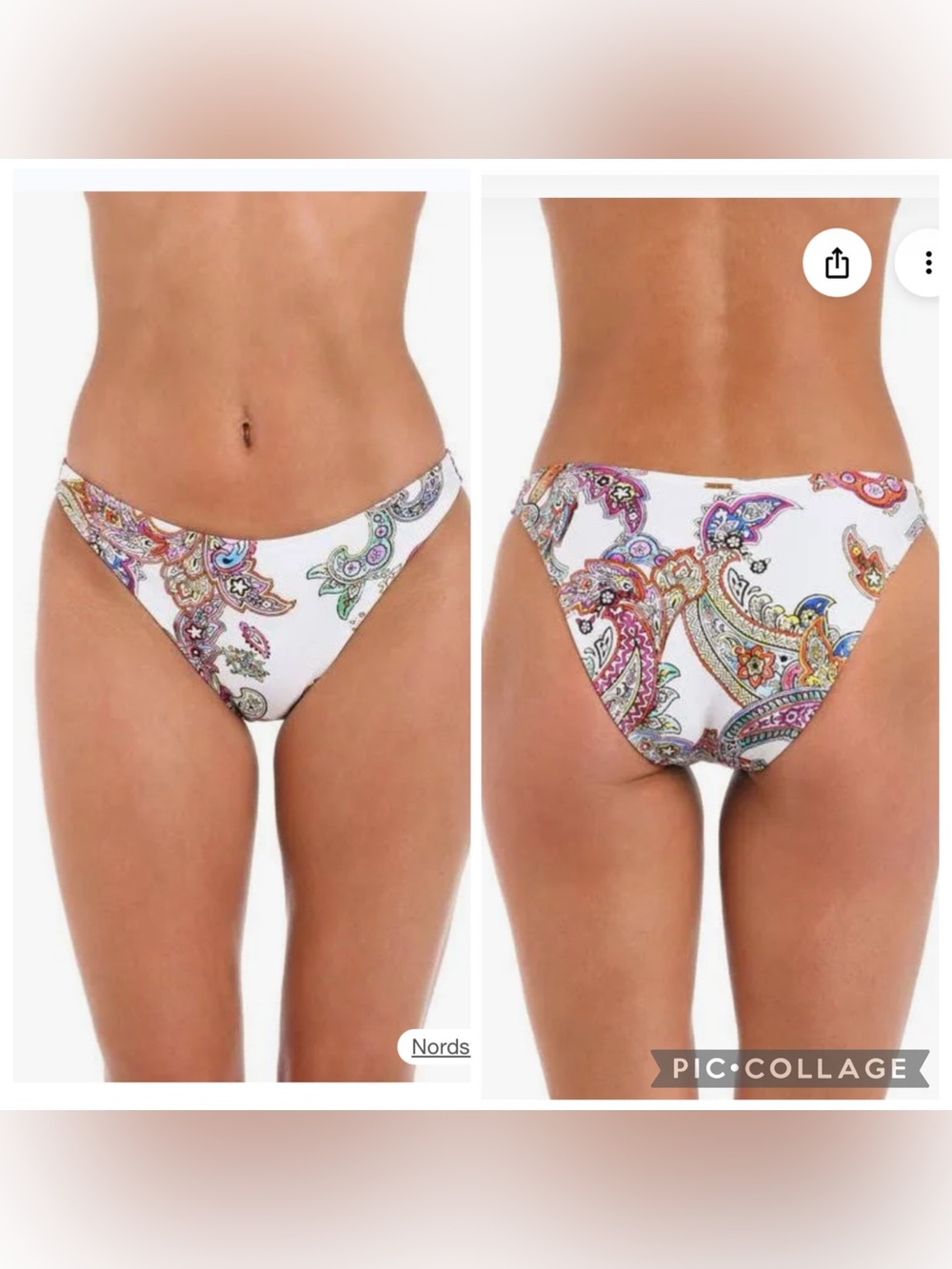 L'AGENCE Women's Jean Bright Paisley Bikini Bottoms Size Large NWOT
